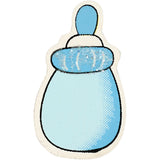 Milk Bottle, Light Blue, size 22x37 mm, thickness 1.7 mm, glitter 