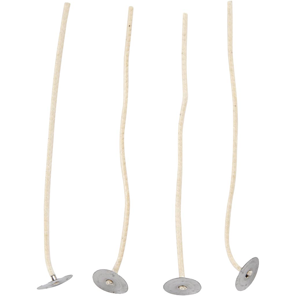 Pre-waxed wicks, L: 110 mm, thickness 2 mm - 10 pcs