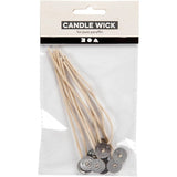 Pre-waxed wicks, L: 110 mm, thickness 2 mm - 10 pcs