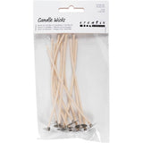 Pre-waxed wicks, L: 110 mm, thickness 2 mm - 10 pcs