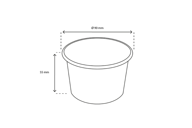 ice cream cup Carton 240ml Ø90 mm 8oz FSC®Mix Black - 1.000 pcs
