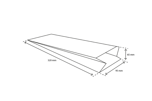 Snack Bags Paper 95x65x320 mm White 45gr - 1.800 pcs