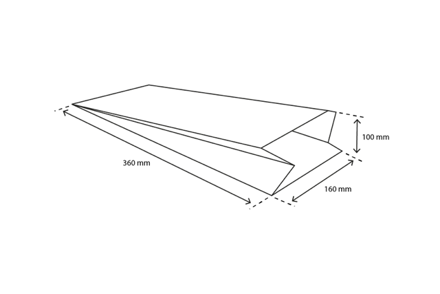 Snack Bags perforated Paper - 3 pond 160x100x360 mm White 45gr - 1.000 pcs