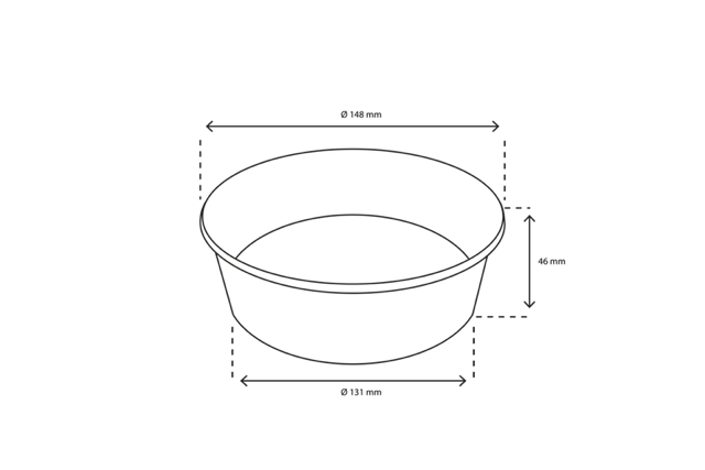 Salad Poke Bowl 500ml 20oz Ø148x46 mm kraft - 300 pcs