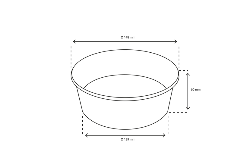 Salad Poke Bowl 750ml 26oz Ø148x60 mm White - 300 pcs