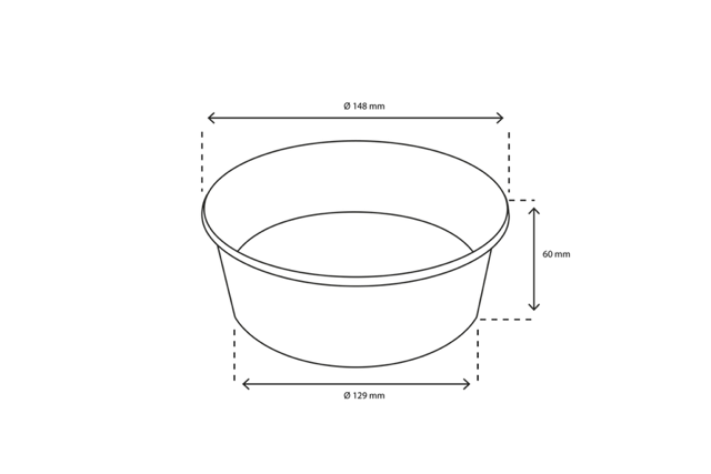 Salad Poke Bowl 750ml 26oz Ø148x60 mm White - 300 pcs