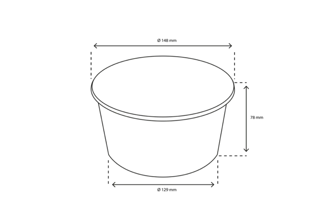 Salad Poke Bowl 1000ml 32oz Ø148x78 mm White - 300 pcs