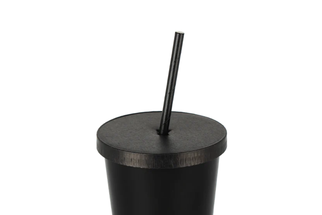 Lid Carton for ice cream & milkshake cup flat with cross Ø90 mm Black - 1.000 pcs