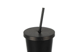 Lid Carton for ice cream & milkshake cup flat with cross Ø90 mm Black - 1.000 pcs