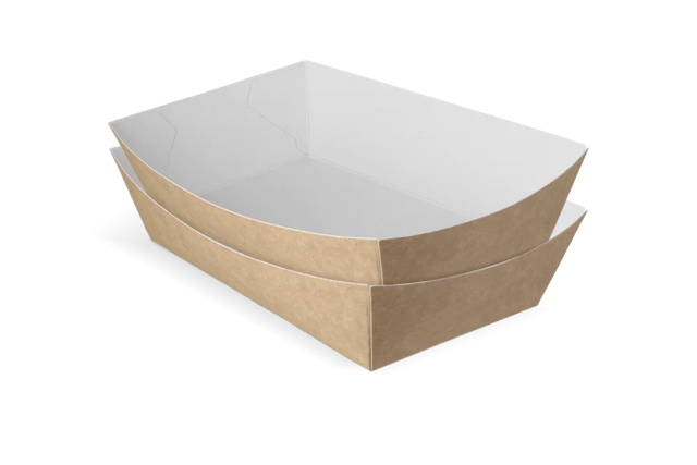 Fries trays A14 kraft/White - 400 pcs