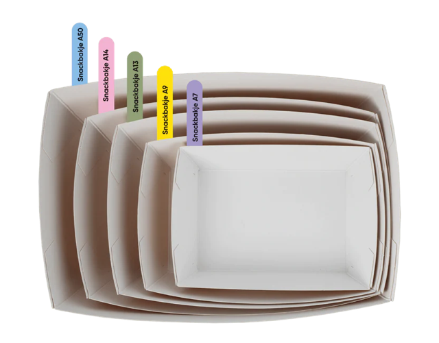 Fries trays A14 kraft/White - 400 pcs