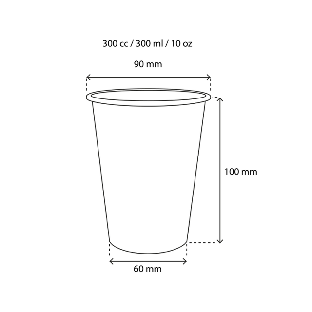 Coffee Cup Carton 300cc 10oz Ø90 mm striped - 1.000 pcs