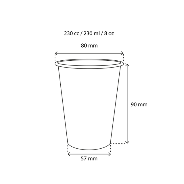 Coffee Cup Carton 230cc 8oz Ø80 mm striped - 1.000 pcs