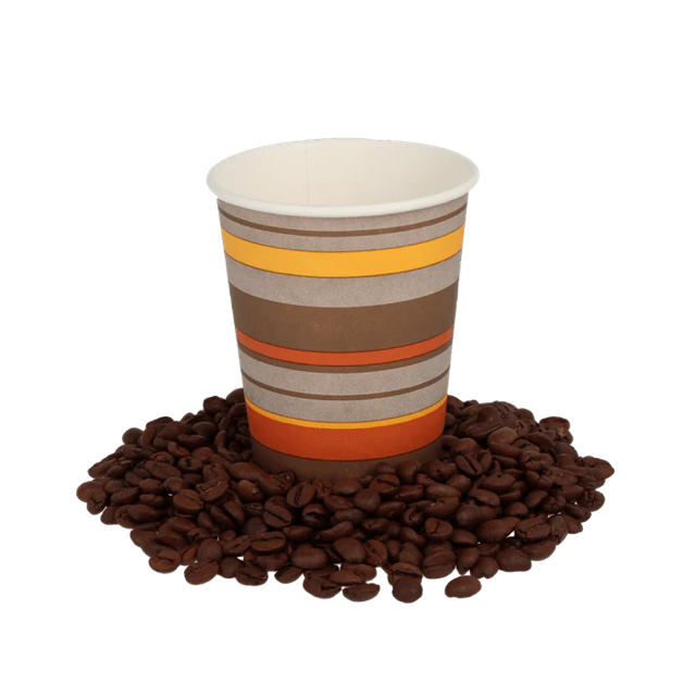 Coffee Cup Carton 230cc 8oz Ø80 mm striped - 1.000 pcs