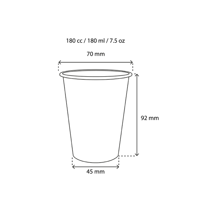 Coffee Cup Carton 180cc 7.5oz Ø70 mm striped - 2.500 pcs