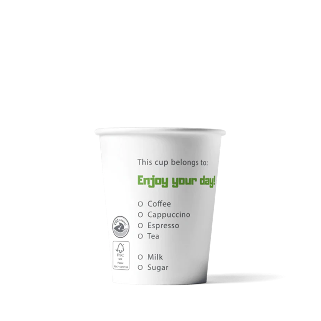 Coffee Cup 180cc 7.5oz Ø70 mm FSC®Mix Green Life - 2.500 pcs