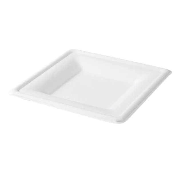 Sugarcane Plate 160x160 mm White BIO 