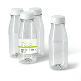 rPET bottles 250 ml clear/white lid - 285 pcs