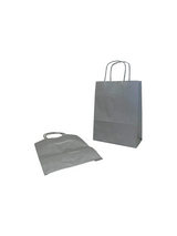 Paper Carry Bags Silver 180+80x220mm - 50 pcs