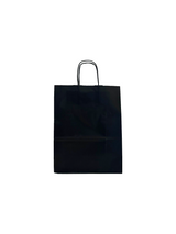Paper Carry Bags Black 240+120x310mm - 50 pcs