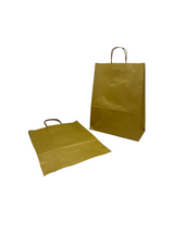 Paper Carry Bags Gold 260+120x350mm - 50 pcs