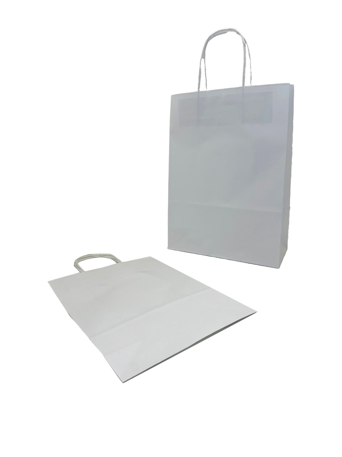 Paper Carry Bags White 220+100x310mm - 50 pcs