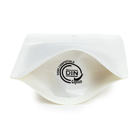 White Home Compostable Stand Up Pouch 10x6x15cm - 100 pcs