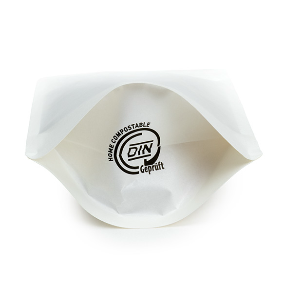 White Home Compostable Stand Up Pouch 13x8x20,5cm - 100 pcs
