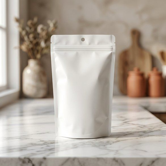 White Home Compostable Stand Up Pouch 15x9x23cm - 100 pcs