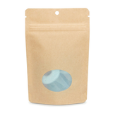 Kraft Home Compostable Stand Up Pouch with Oval Window 10x6x15cm- 100 pcs