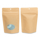 Kraft Home Compostable Stand Up Pouch with Oval Window 10x6x15cm- 100 pcs