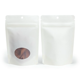 White Home Compostable Stand Up Pouch with Oval Window 10x6x15cm - 100 pcs