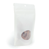 White Home Compostable Stand Up Pouch with Oval Window 10x6x15cm - 100 pcs