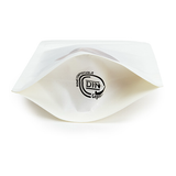 White Home Compostable Stand Up Pouch with Oval Window 10x6x15cm - 100 pcs