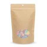 Kraft Home Compostable Stand Up Pouch with Oval Window 13x8x20,5cm