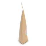 Kraft Home Compostable Stand Up Pouch with Oval Window 13x8x20,5cm - 100 pcs