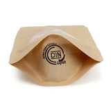 Kraft Home Compostable Stand Up Pouch with Oval Window 13x8x20,5cm - 100 pcs