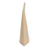 Kraft Home Compostable Stand Up Pouch with Oval Window and Pocket Zipper 13x8x20,5cm - 100 pcs