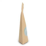 Kraft Home Compostable Stand Up with Oval Window and Pocket Zipper 15x9x23cm - 100 pcs