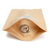 Kraft Home Compostable Stand Up with Oval Window and Pocket Zipper 15x9x23cm - 100 pcs
