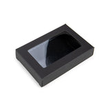 Black Gift Boxes Window Box w/ attached window 70x21x103 mm - 25 pieces
