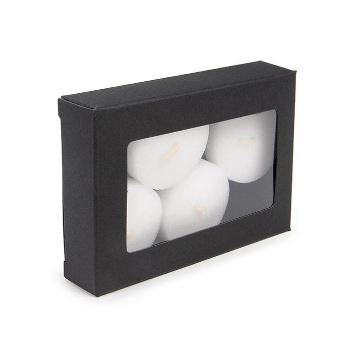 Black Gift Boxes Window Box w/ attached window 70x21x103 mm - 25 pieces