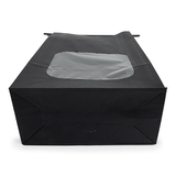 Black Kraft Tin Tie Bag w/ Window 15,2x7x26,7cm - 100 pcs