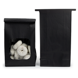 Black Kraft Tin Tie Bag w/ Window 15,2x7x26,7cm - 100 pcs
