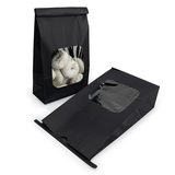 Black Kraft Tin Tie Bag w/ Window 15,2x7x26,7cm - 100 pcs