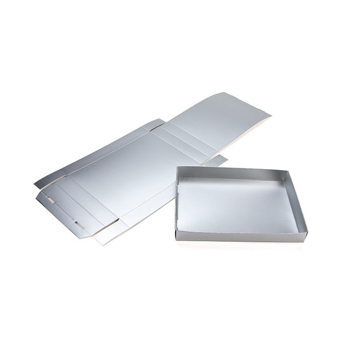 Paper Box Bottom Matte Silver 137x25x191mm - 25 pcs
