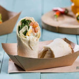 Snack trays cardboard 400 ml Brown Organic Coated (1000 pieces) [GB-DCA06445]