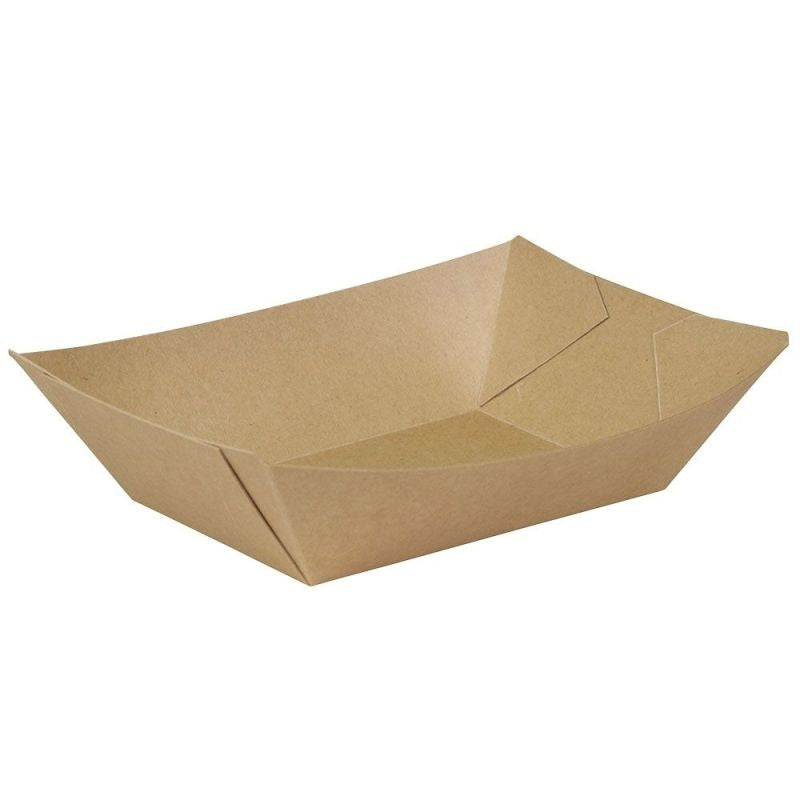 Snack trays cardboard 800 ml Brown Organic Coated (600 pieces) [GB