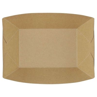 Snack trays cardboard 800 ml Brown Organic Coated (600 pieces) [GB-DCA06453]