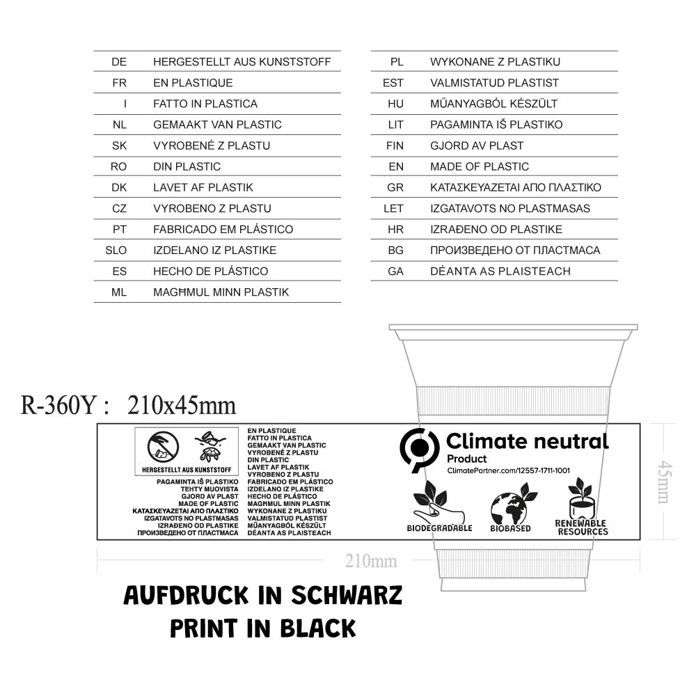 Smoothie Cup PLA 300 ml Ø 96 mm (1000 pieces) [GB-DCD00080]